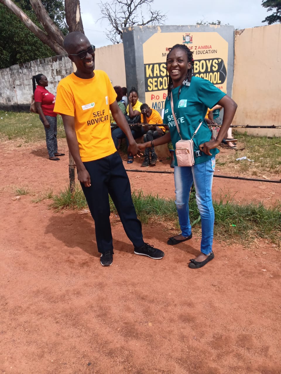 Empowering Youth: Amos Muselema Chileshe, FBDF Executive Director, celebrates International Youth Day with self-advocate Charity Mwansa, promoting inclusivity and empowerment for persons with Intellectual Disabilities (April 12, 2024)